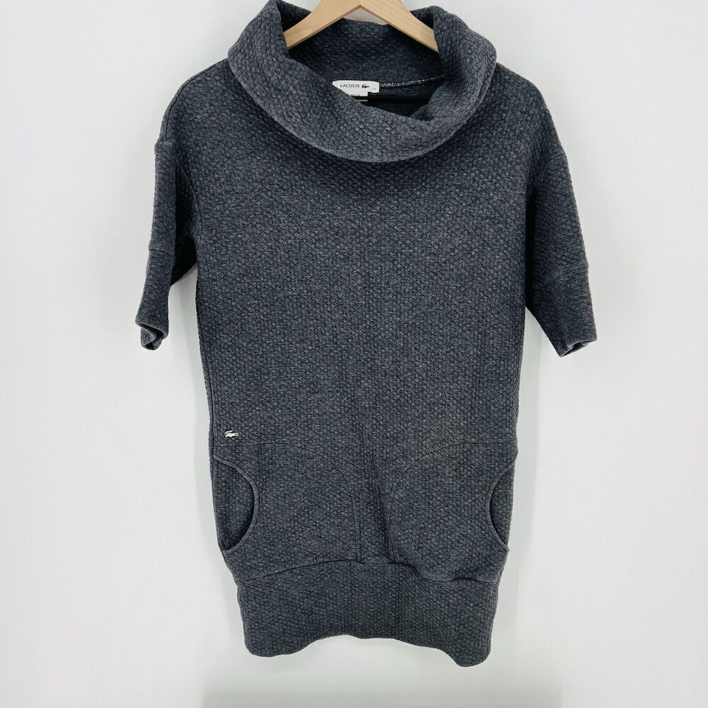 Lacoste Gray Turtleneck Sweater Dress Size 34 US Small